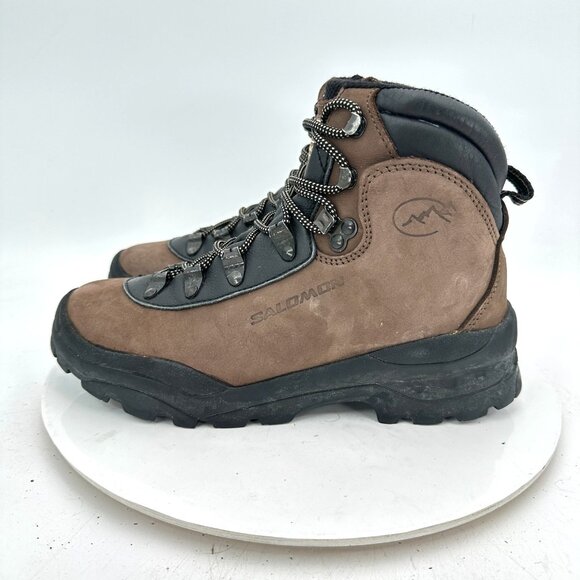 Salomon Shoes - Salomon Women Size 8 Brown Black Contagrip Full Leather Hiking Boot